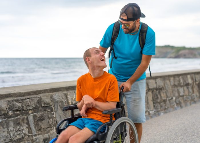 disabled-person-in-a-wheelchair-being-pushed-by-a-2024-12-09-04-35-55-utc